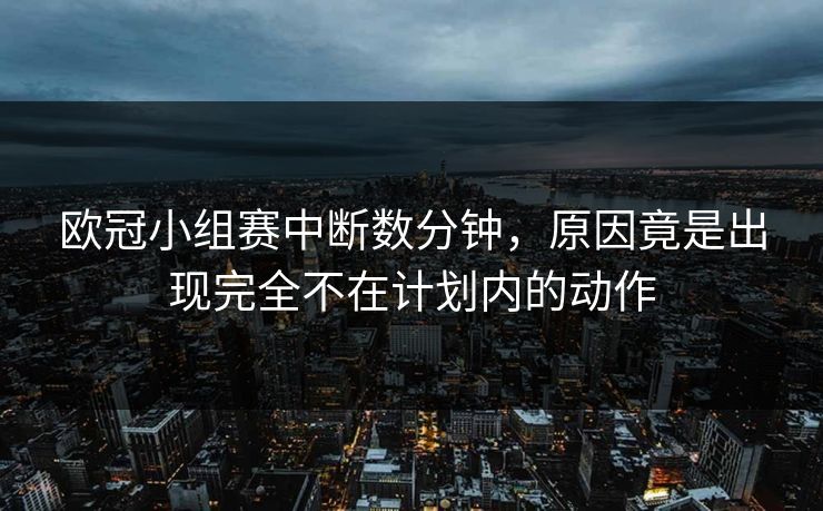欧冠小组赛中断数分钟，原因竟是出现完全不在计划内的动作